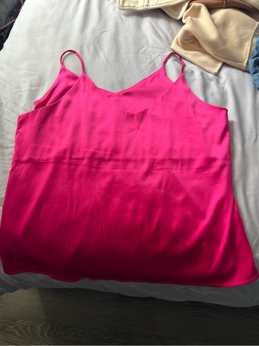 Hot Pink Women's Satin Camisole Tank Top